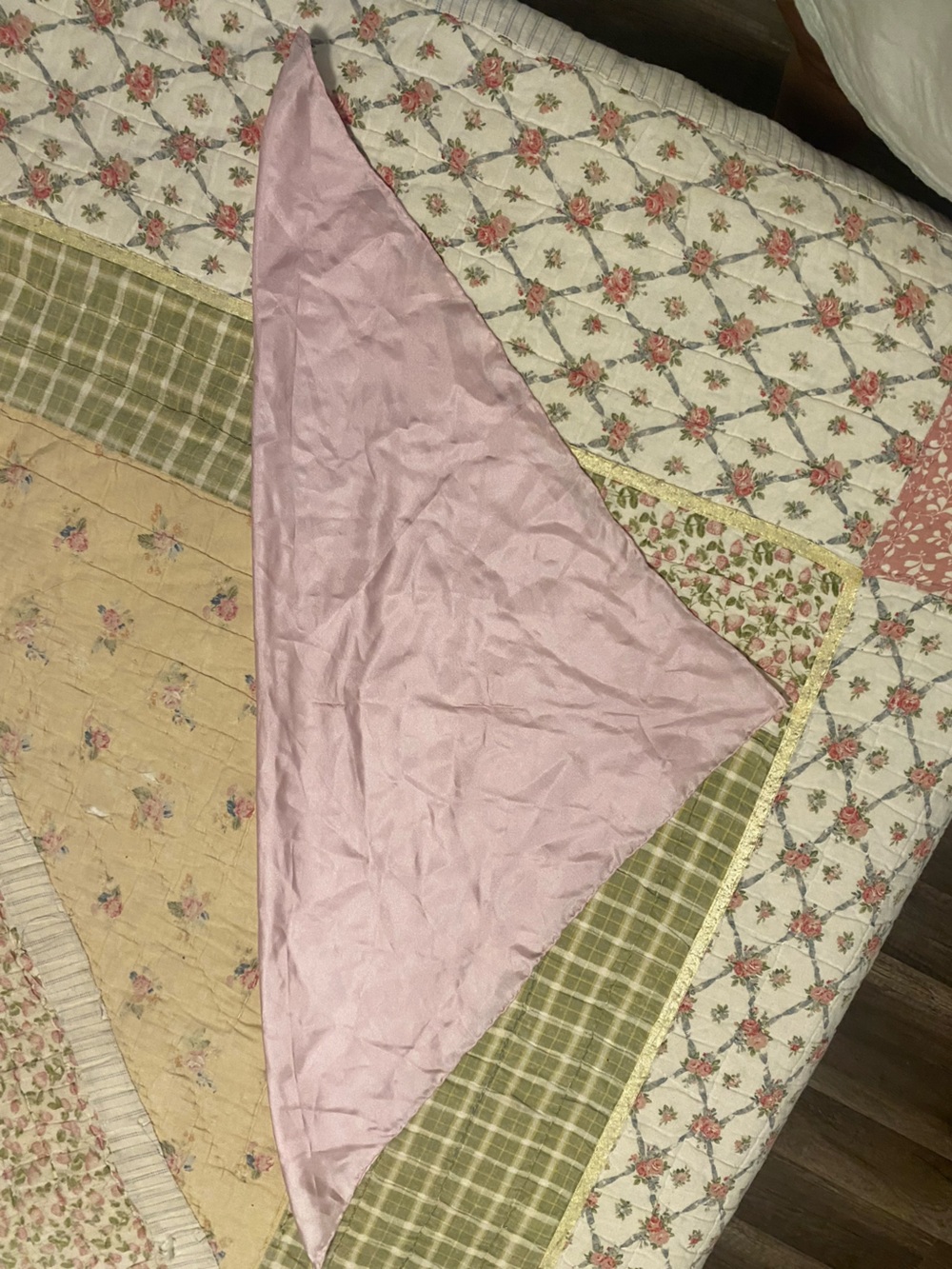 Vintage Ashear 100% silk light pink handkerchief